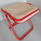 Modern Minimalist Oxford Fabric Camping Stool – Foldable Carbon Steel Frame, Low-Profile Square-Pocket Chair for Outdoor Patio