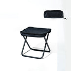 Modern Minimalist Oxford Fabric Camping Stool – Foldable Carbon Steel Frame, Low-Profile Square-Pocket Chair for Outdoor Patio
