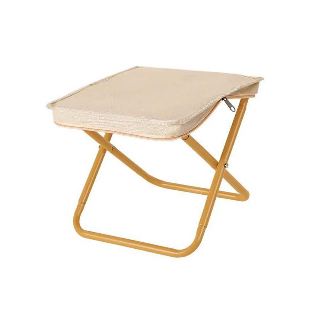 Modern Minimalist Oxford Fabric Camping Stool – Foldable Carbon Steel Frame, Low-Profile Square-Pocket Chair for Outdoor Patio
