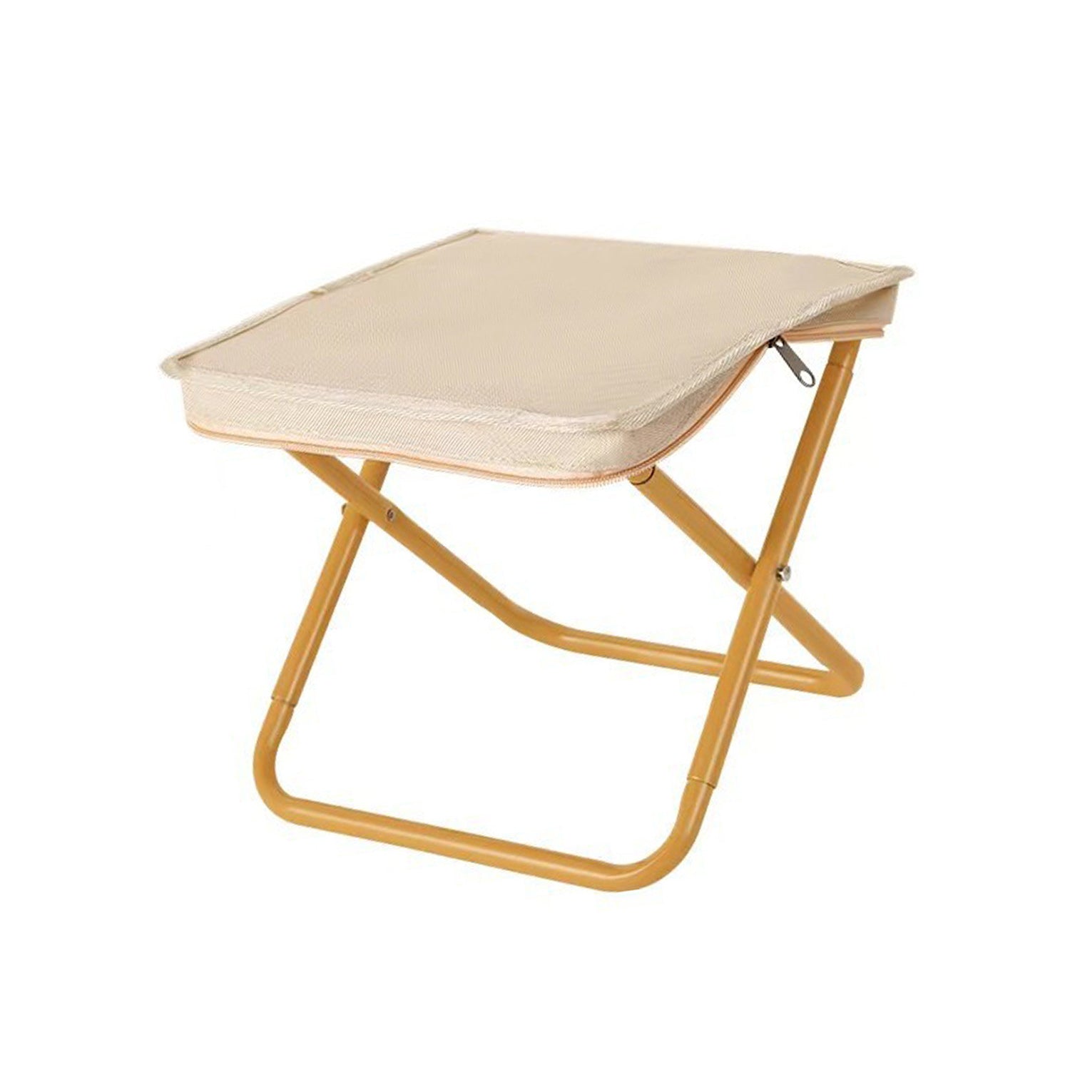 Modern Minimalist Oxford Fabric Camping Stool – Foldable Carbon Steel Frame, Low-Profile Square-Pocket Chair for Outdoor Patio