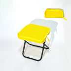 Modern Minimalist Oxford Fabric Camping Stool – Foldable Carbon Steel Frame, Low-Profile Square-Pocket Chair for Outdoor Patio