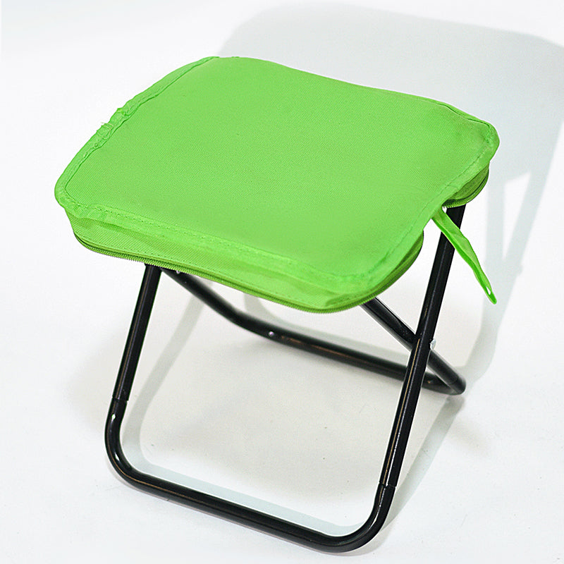 Modern Minimalist Oxford Fabric Camping Stool – Foldable Carbon Steel Frame, Low-Profile Square-Pocket Chair for Outdoor Patio