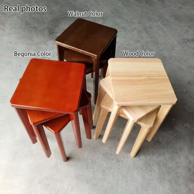 Taburete bajo de caucho cuadrado, elegante, moderno y minimalista, sin respaldo ni reposabrazos para comedor