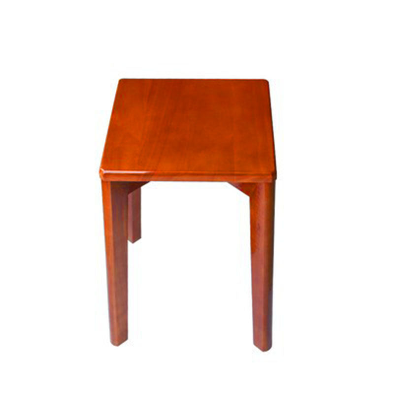Sleek Modern Minimalist Square Rubberwood Low Stool, Backless & Armless for Dining Room