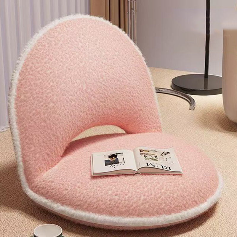 Modern Minimalist Oval Foldable Sherpa Fabric Corduroy Carbon Steel Accent Chair Backrest Armless For Living Room