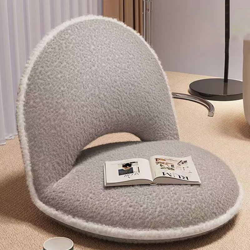Modern Minimalist Oval Foldable Sherpa Fabric Corduroy Carbon Steel Accent Chair Backrest Armless For Living Room