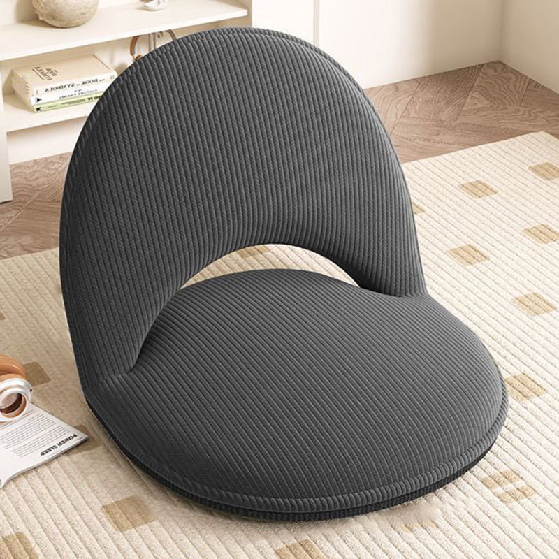 Modern Minimalist Oval Foldable Sherpa Fabric Corduroy Carbon Steel Accent Chair Backrest Armless For Living Room
