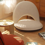 Modern Minimalist Oval Foldable Sherpa Fabric Corduroy Carbon Steel Accent Chair Backrest Armless For Living Room