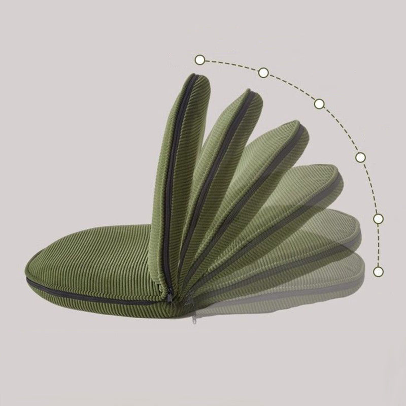 Modern Minimalist Oval Foldable Sherpa Fabric Corduroy Carbon Steel Accent Chair Backrest Armless For Living Room