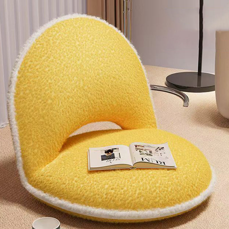 Modern Minimalist Oval Foldable Sherpa Fabric Corduroy Carbon Steel Accent Chair Backrest Armless For Living Room