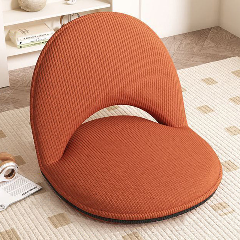 Modern Minimalist Oval Foldable Sherpa Fabric Corduroy Carbon Steel Accent Chair Backrest Armless For Living Room