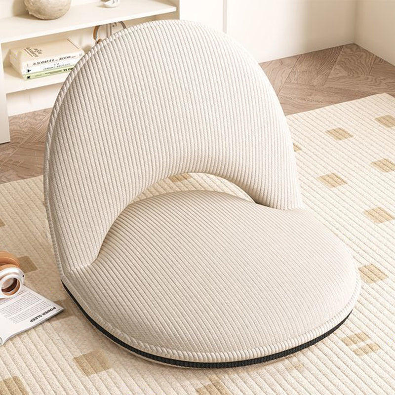 Modern Minimalist Oval Foldable Sherpa Fabric Corduroy Carbon Steel Accent Chair Backrest Armless For Living Room