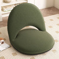 Modern Minimalist Oval Foldable Sherpa Fabric Corduroy Carbon Steel Accent Chair Backrest Armless For Living Room