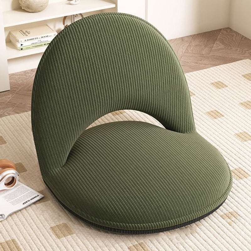 Modern Minimalist Oval Foldable Sherpa Fabric Corduroy Carbon Steel Accent Chair Backrest Armless For Living Room