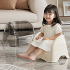 Modern Minimalist Kids' Curved PET Low Stool with Backrest and Armrests for the Living Room