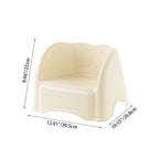 Modern Minimalist Kids' Curved PET Low Stool with Backrest and Armrests for the Living Room