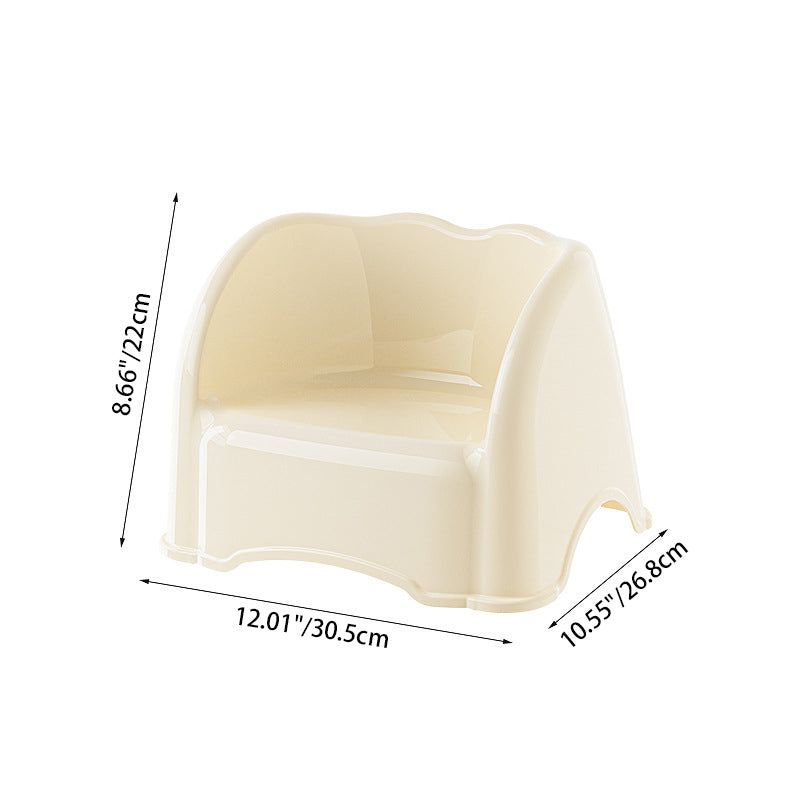 Modern Minimalist Kids' Curved PET Low Stool with Backrest and Armrests for the Living Room
