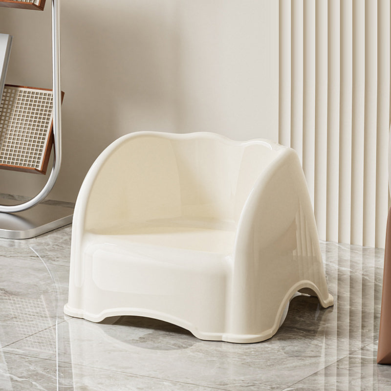 Modern Minimalist Kids' Curved PET Low Stool with Backrest and Armrests for the Living Room