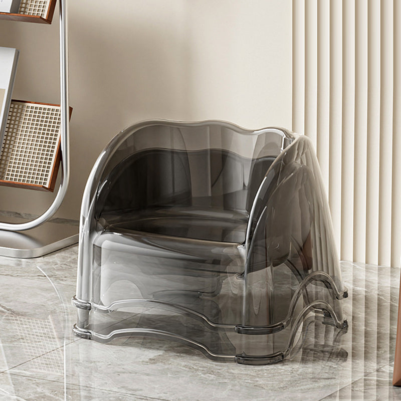 Modern Minimalist Kids' Curved PET Low Stool with Backrest and Armrests for the Living Room