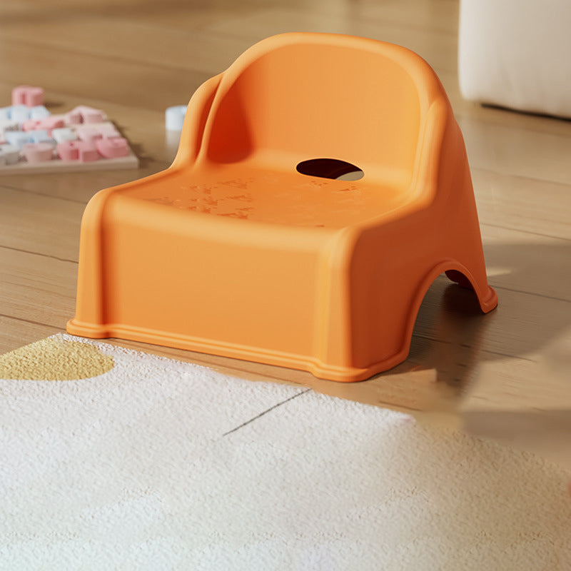 Modern Minimalist Curved Kids' Stool – Low, Armless, Backless Design in PP & PVC for Living Room