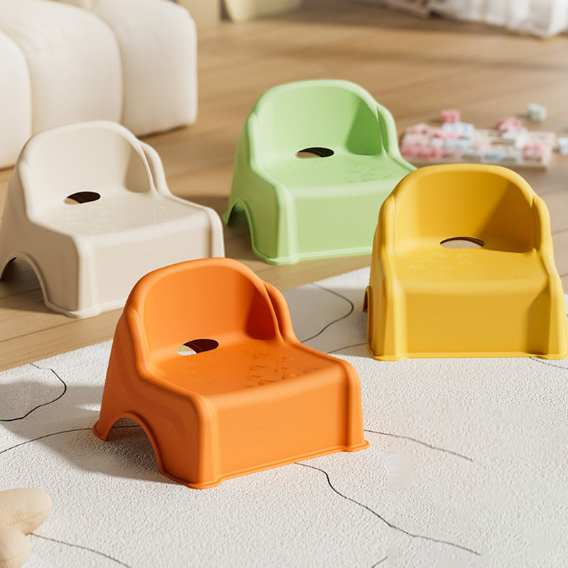 Modern Minimalist Curved Kids' Stool – Low, Armless, Backless Design in PP & PVC for Living Room