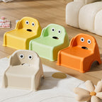 Modern Minimalist Curved Kids' Stool – Low, Armless, Backless Design in PP & PVC for Living Room