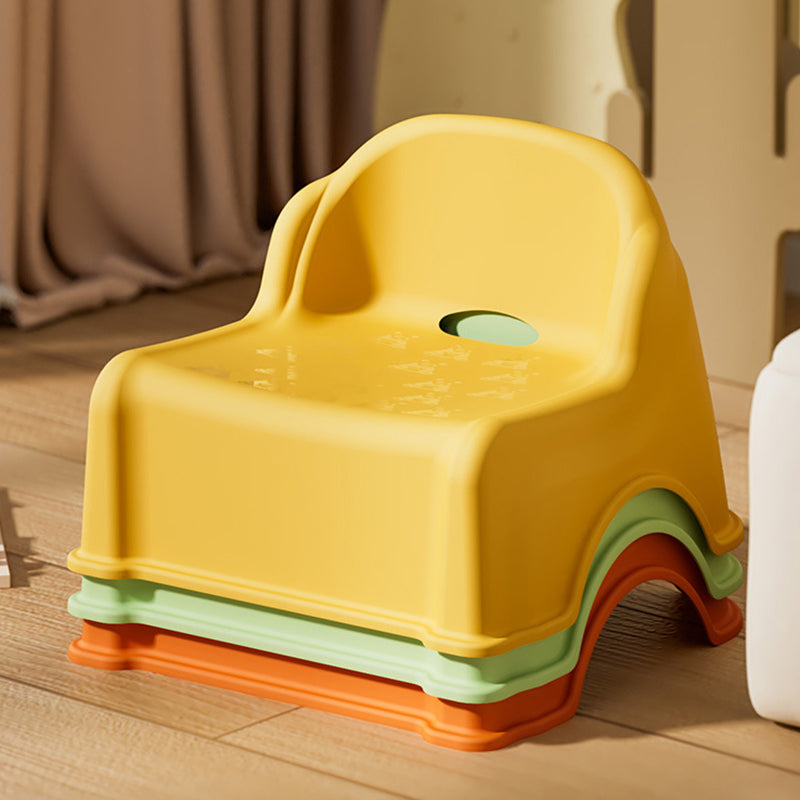 Modern Minimalist Curved Kids' Stool – Low, Armless, Backless Design in PP & PVC for Living Room
