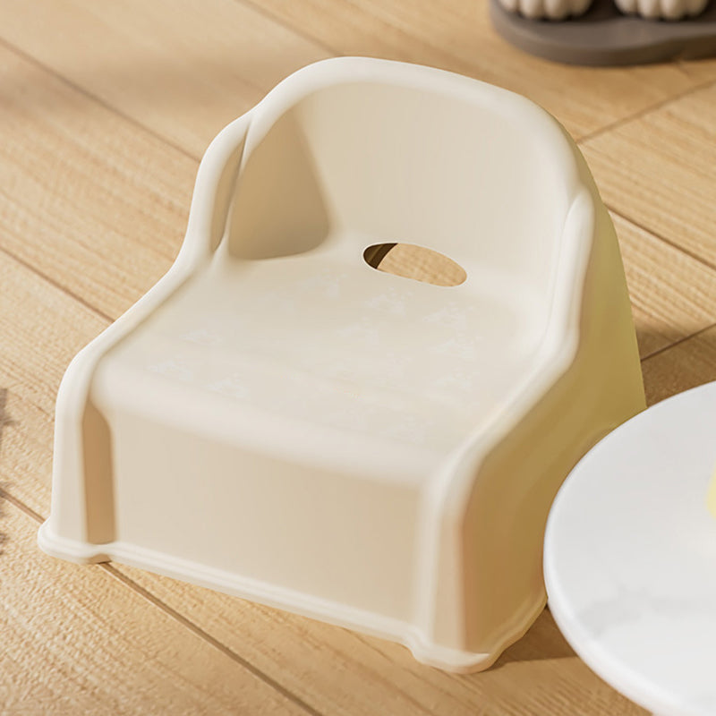 Modern Minimalist Curved Kids' Stool – Low, Armless, Backless Design in PP & PVC for Living Room
