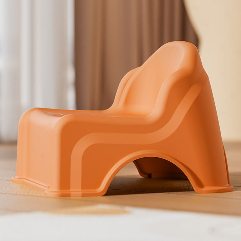 Modern Minimalist Curved Kids' Stool – Low, Armless, Backless Design in PP & PVC for Living Room