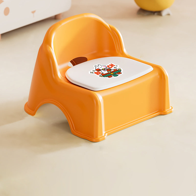 Modern Minimalist Curved Kids' Stool – Low, Armless, Backless Design in PP & PVC for Living Room