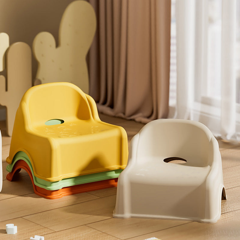 Modern Minimalist Curved Kids' Stool – Low, Armless, Backless Design in PP & PVC for Living Room