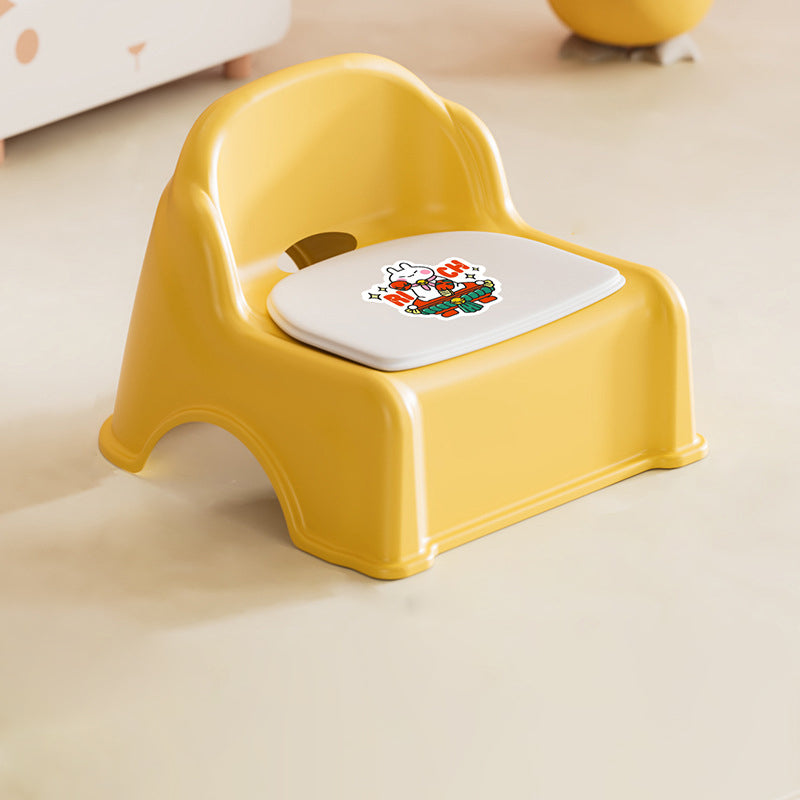 Modern Minimalist Curved Kids' Stool – Low, Armless, Backless Design in PP & PVC for Living Room