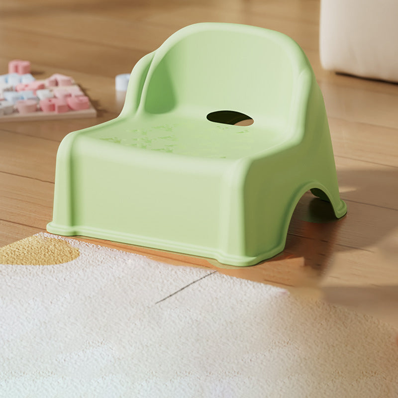 Modern Minimalist Curved Kids' Stool – Low, Armless, Backless Design in PP & PVC for Living Room