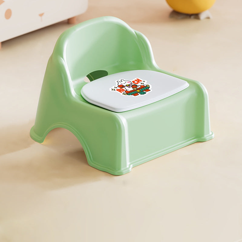 Modern Minimalist Curved Kids' Stool – Low, Armless, Backless Design in PP & PVC for Living Room