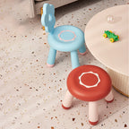 Contemporary Flower-Shaped PP Kids' Low Stool, Armless, for Living Room