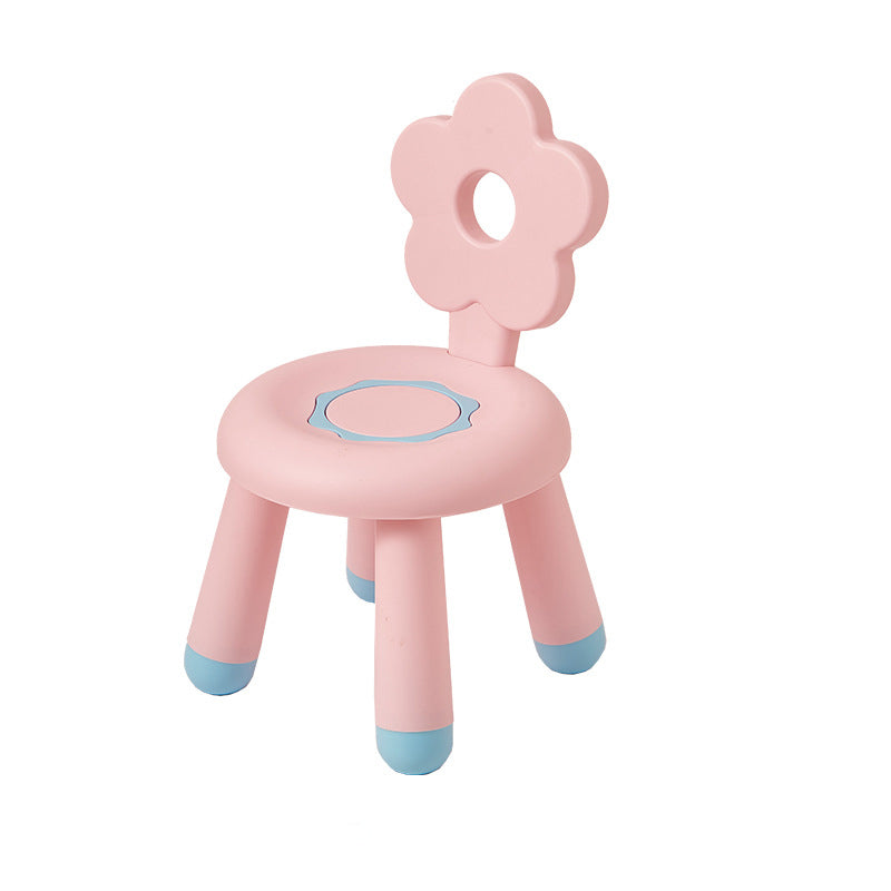 Contemporary Flower-Shaped PP Kids' Low Stool, Armless, for Living Room