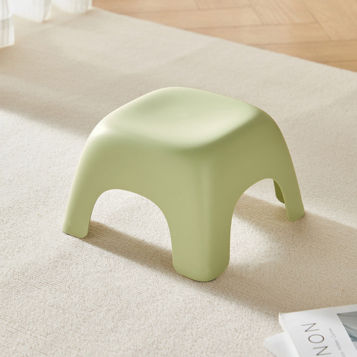 Sleek Modern Minimalist Square Plastic Low Stool for Living Room