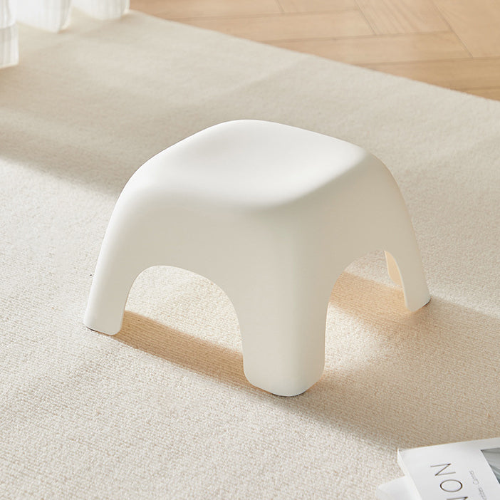 Taburete bajo cuadrado de plástico, elegante, moderno y minimalista para sala de estar