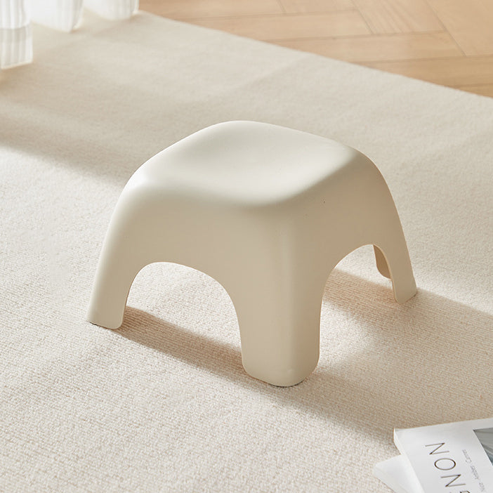 Sleek Modern Minimalist Square Plastic Low Stool for Living Room