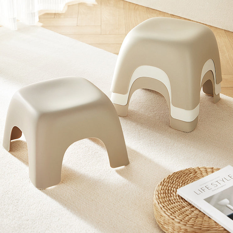 Taburete bajo cuadrado de plástico, elegante, moderno y minimalista para sala de estar