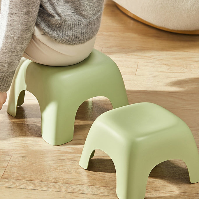 Taburete bajo cuadrado de plástico, elegante, moderno y minimalista para sala de estar