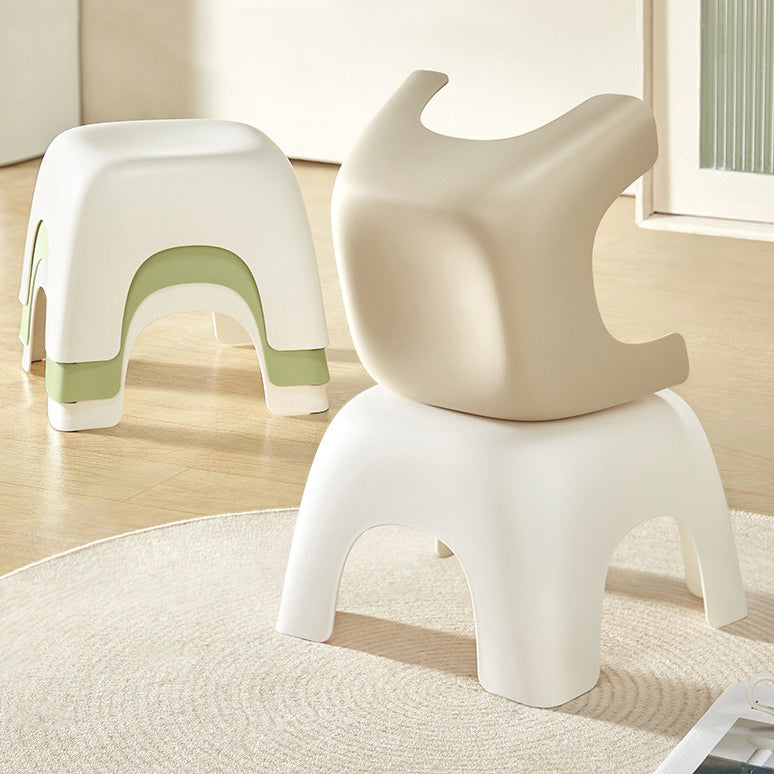 Taburete bajo cuadrado de plástico, elegante, moderno y minimalista para sala de estar