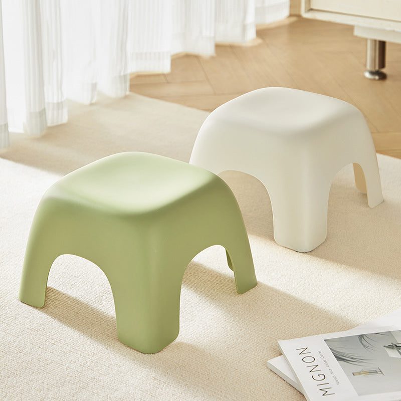 Taburete bajo cuadrado de plástico, elegante, moderno y minimalista para sala de estar