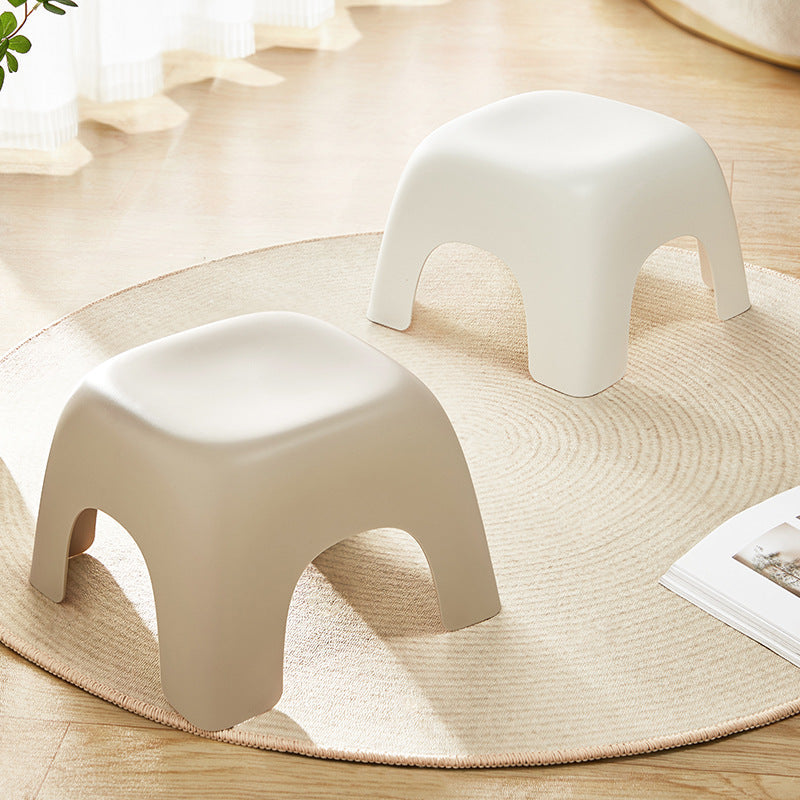 Taburete bajo cuadrado de plástico, elegante, moderno y minimalista para sala de estar