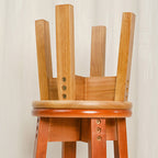 Traditional Chinese Round Solid Wood Low Stool for Living Room – Elegant, Durable Seating for Your Space