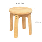 Traditional Chinese Round Solid Wood Low Stool for Living Room – Elegant, Durable Seating for Your Space