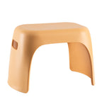 Sleek Modern Minimalist Rectangular Low Stool with Non-Slip Plastic Base for Living Room