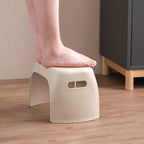 Sleek Modern Minimalist Rectangular Low Stool with Non-Slip Plastic Base for Living Room