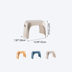 Sleek Modern Minimalist Rectangular Low Stool with Non-Slip Plastic Base for Living Room