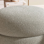 Contemporary Multi-Level Round Sherpa Fabric Stool with Plywood Frame – Low-Profile Living Room Accent
